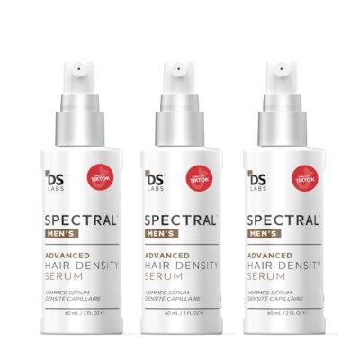 Spectral Men’s Hair Density Serum bottles in a 3-pack for fuller looking men’s hair