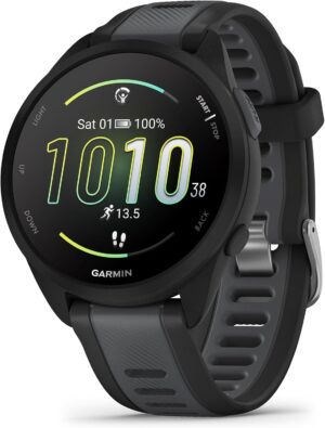 Garmin Forerunner 165 Running Smartwatch with AMOLED Display – Black