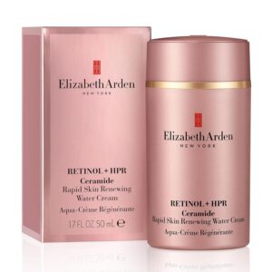 Elizabeth Arden Retinol HPR Cream jar with soft water cream texture for smooth and bright skin