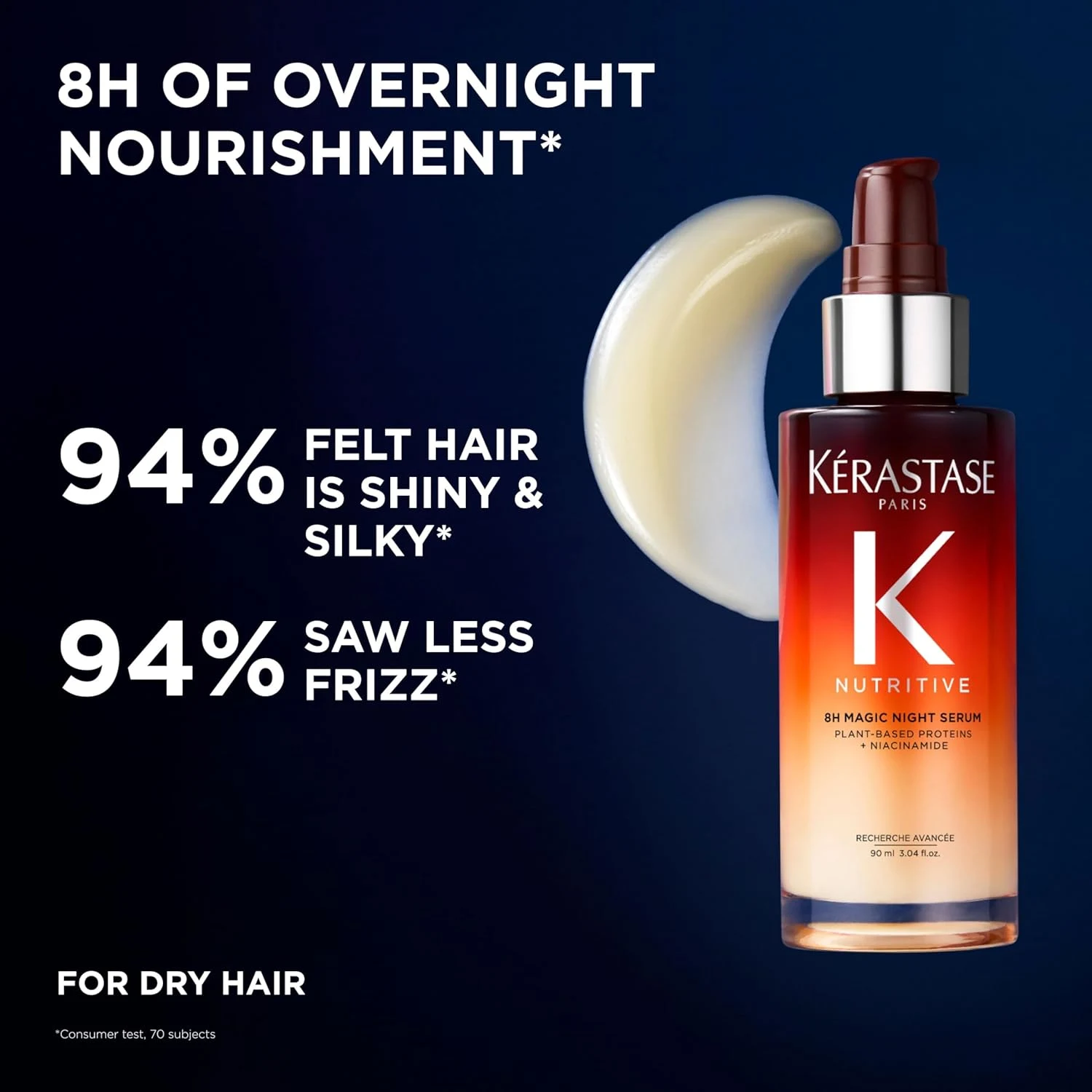 Kerastase 8H Magic Night hair serum for hair regrowth supporting smooth and shiny hair