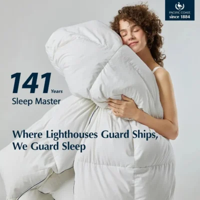 Best comforter for hot sleepers king size Pacific Coast goose down comforter fluffy white design