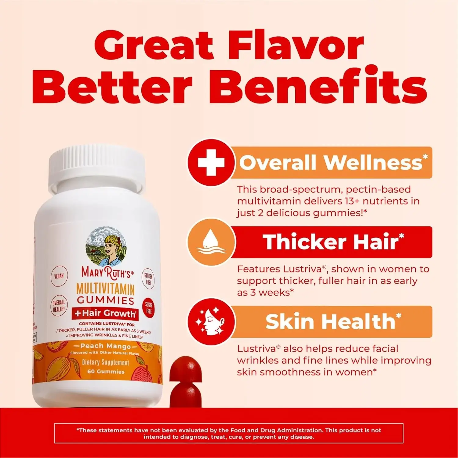 MaryRuth hair growth gummies biotin supplements for hair growth